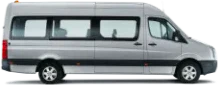 Long passenger van used for private group transportation